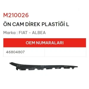 CAM DIREK DIŞ BAKALITI ÖN SOL ALBEA PALIO