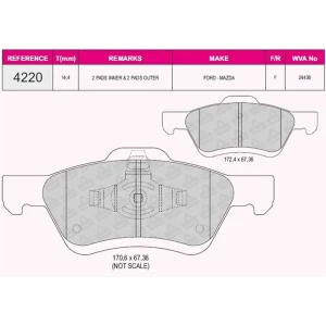 FREN BALATASI ÖN FORD MAVERİCK 2001- / MAZDA TRIBUTE 2004-2008 2001- 24438 - 24439 - 25093