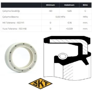 EKSANTRİK MİLİ KEÇESİ RENAULT 9-11-12-19-21 ÖLÇÜ:35X50X10X