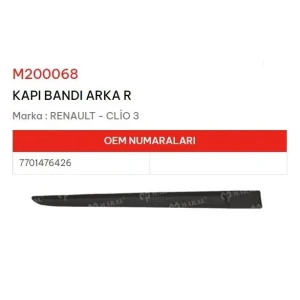 KAPI BANDI ARKA SAĞ CLIO III