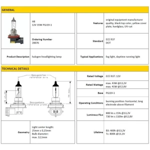 AMPÜL H8 12V 35W HALOGEN