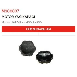 MOTOR YAĞ KAPAĞI H-100, L-300