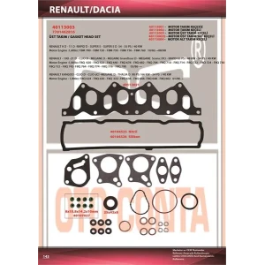 RENAULT 19 KANGOO MEGANE SCENİC TD ÜST TAKIM KEÇELİ SUBAP LASTİKLİ F8Q 600 610 630 632