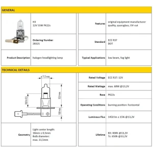AMPÜL H3 12V 55W HALOGEN