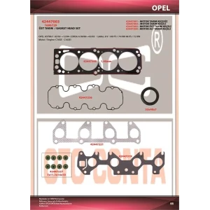 MOTOR TAKIM CONTA ÜST ASTRA F CORSA A 1.6 8V ASTRA F CORSA A 1.6 8V ÜST TAKIM KEÇELI C16SE C16SEI 1606729