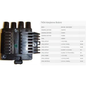 ATEŞLEME BOBİNİ ASTRA F COMBO CORSA B VECTRA B 1.4İ 1.6İ 16V X14XE X16XEL