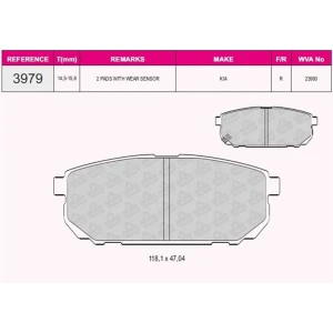 FREN BALATASI ARKA KIA SORENTO 02-09. 23993