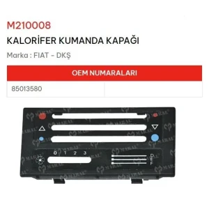 KALORİFER KUMANDA KAPAĞI DKS 88