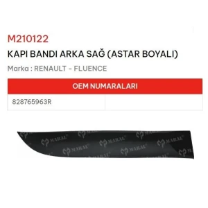 KAPI BANDI ARKA SAĞ ASTAR BOYALI FLUENCE