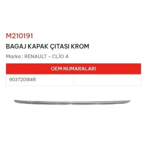 BAGAJ KAPAK ÇITASI KROM CLİO IV