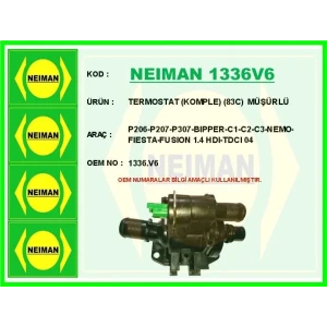 TERMOSTAT (KOMPLE) (83C) MÜŞÜRLÜ P206-P207-P307-BIPPER-C1-C2-C3-NEMO-FIESTA-FUSION 1.4 HDI-TDCI 04