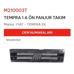 PANJUR ÖN IÇ DIŞ TAKIM TEMPRA 1.6
