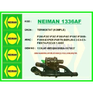 TERMOSTAT (KOMPLE) P206-P207-P307-P308-P407-P1007-P3008-P3008-EXPER-PARTN-BERLIN-C2-C4-C5- FIESTA-FOCUS 1.6HDİ