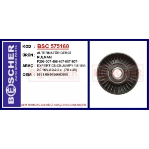 ALTERNATÖR GERGİ RULMANI P206-307-406-407-607-807-EXPERT-C5-C8-JUMPY 1.8 16V-2.0 16V-2.0-2.2 x (78×25)