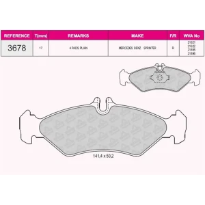 FREN BALATASI ARKA MERCEDES SPRINTER 208D-212D-214 2.8 95- 21621