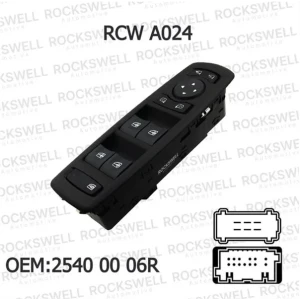 CAM AÇMA KAPAMA ANAHTARI SOL ÇERÇEVELİ SİYAH RENK DORTLU MEGANE III LAGUNA III ÇIFT SOKET 19 PIN AYNA KATLAMALI