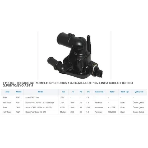 TERMOSTAT 88°C EURO 5 1.3 MJTD EGEA PUNTO LINEA DOBLO FIORINO ASTRA J 55206391
