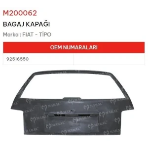 BAGAJ KAPAĞI TİPO