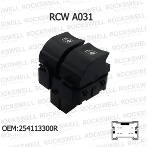 CAM AÇMA ANAHTARI ON SOL DORTLU CLİO IV CAPTUR 7 PIN BEYAZ IŞIKLI WHİTE LİGHT KAHVERENGİ SOKET
