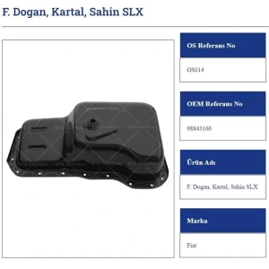 YAĞ KARTERİ FİAT SLX ŞAHİN S DOĞAN KARTAL ŞAHİN