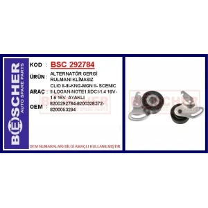 ALTERNATÖR GERGİ RULMANI KLİMASIZ CLIO II-III-KNG-MGN II- SCENIC II-LOGAN-NOTE1.5DCI-1.4 16V-1.6 16V AYAKLI