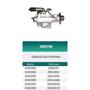 DİREKSİYON POMPASI HİDROLİK MEGANE 1.9-SCENIC1.9 HATTAT/HEMA