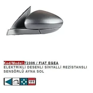 AYNA SOL FIAT EGEA -HB-SW-CROSS ELKTİRİKLİ DESENLİ REZİSTANSLI