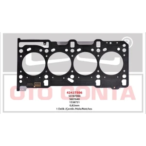 SİLİNDİR KAPAK CONTASI 0.82MM ÇELIK ALBEA PALIO DOBLO LINEA PUNTO 1.3 MTJ