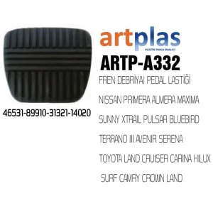 FREN DEBRİYAJ PEDAL LASTİĞİ NISSAN PRIMERA ALMERA MAXIMA SUNNY XTRAIL PULSAR BLUEBIRD TERRANO III AVENIR SERENA TOYOTA LAND CRUISER CARINA HILUX SURF CAMRY CROWN LAND