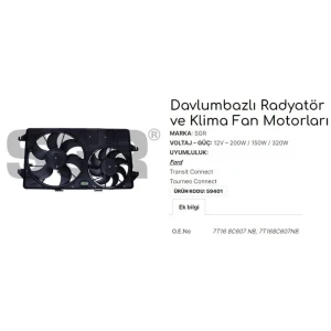 FAN MOTORU DAVLUMBAZLI TRANSIT CONNECT-TOURNEO CONNECT KLİMALI 7T168C607NB