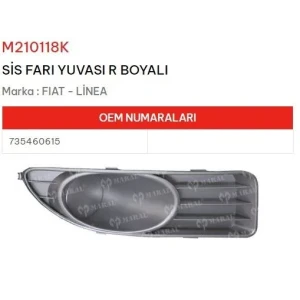 SİS FAR ÇERÇEVESİ KAPAĞI SAĞ LINEA SİSSİZ GRİ