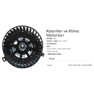KALORİFER MOTORU TRANSIT V184-V347 2001-2013 - TRANSIT TOURNEO 95VW18456BB