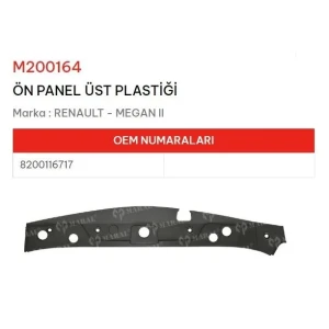 ÖN PANEL ÜST LASTİĞİ MEGANE II