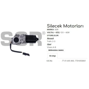 SİLECEK MOTORU TRAFIC 2-3 - OPEL VIVARO A-B 7701055893