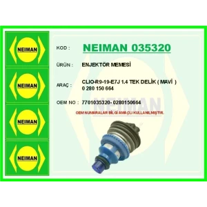 ENJEKTÖR MEMESİ CLIO-R9-19-E7J 1.4 TEK DELİK ( MAVİ ) 0 280 150 664