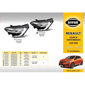 FAR SİYAH ÇITALI MOTORLU SAĞ ( BALLAST BEYİN HARİÇ) R.CLIO V HATCBACK (2020›2023)