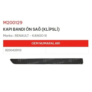 KAPI BANDI ÖN SAĞ KLİPSLİ RENAULT KANGOO III
