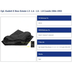 BENZİN DEPOSU OPEL KADETT E BOX-ESTATE 1.3 -1.4 - 1.6 - 1.8 COMBİ 1984-1993