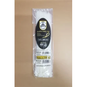 KELEPÇE 380 MM KABLO BAĞI BEYAZ 1 PAKET 100 ADET CIRT KELEPÇE