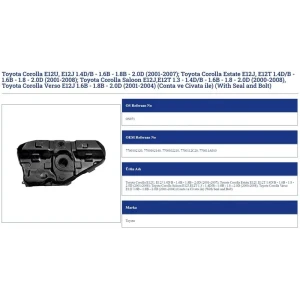BENZİN DEPOSU TOYOTA COROLLA