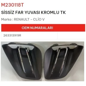 SİS FAR YUVASI SİSSİZ KROMLU TK CLİO V