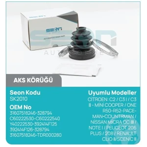 AKS KÖRÜĞÜ İÇ CİTROEN: C2 C3 I C3 II - MİNİ COOPER ONE R50-R52-PACEMAN-COUNTRMAN NİSSAN MİCRA CC III NOTE I PEUGEOT 206 PLUS 208 RENAULT CLİO II SCENİC II