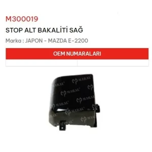 STOP ALT BAKALİTİ SAĞ MAZDA E-2200