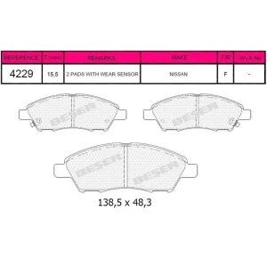 FREN BALATASI ÖN NISSAN ALMERA(N17) – CUBE(Z12) - LATIO SALOON(C11) - MICRA IV(K13K) - VERSAII (N17) / VENUCIA D50 - R50 - R50X 24724 - 24725 - 24726