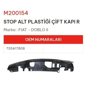 STOP ALT PLASTİĞİ SAĞ ÇIFT KAPI DOBLO II