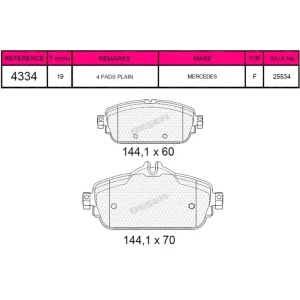 FREN BALATASI ÖN MERCEDES C CLASS (A205,A238,C205,C238,S205,S213,W205,W213,W242,W246,X156) 2014 SONRASI DİSK BALATASI 2014- 22031,22032, 25534 ,25535