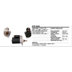 MARŞ MOTORU 12V 11 DİŞ 1,4 KW BOSCH TIPI LADA SAMA RA STR6040