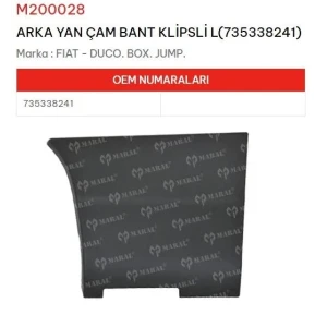 KAPI BANDI ARKA YAN KLİPSİ SOL DUCATO BOXER JUMPER
