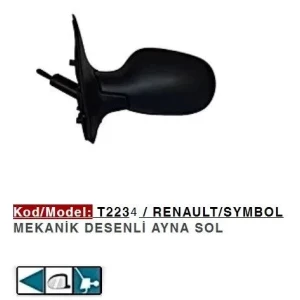 DIŞ DİKİZ AYNASI SOL MEKANİK CLIO SYMBOL 98-06