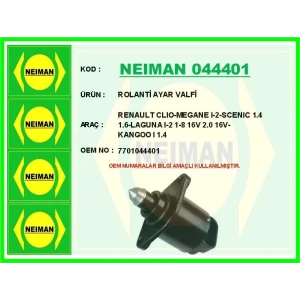ROLANTİ AYAR VALFİ RENAULT CLIO-MEGANE I-2-SCENIC 1.4 1.6-LAGUNA I-2 1-8 16V 2.0 16V-KANGOO I 1.4